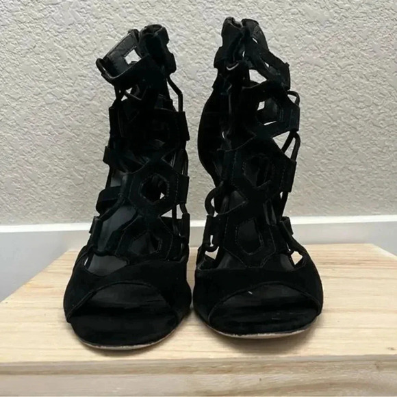 Rebecca Minkoff Black Roxie Caged Stiletto Heels 7 - Picture 8 of 9